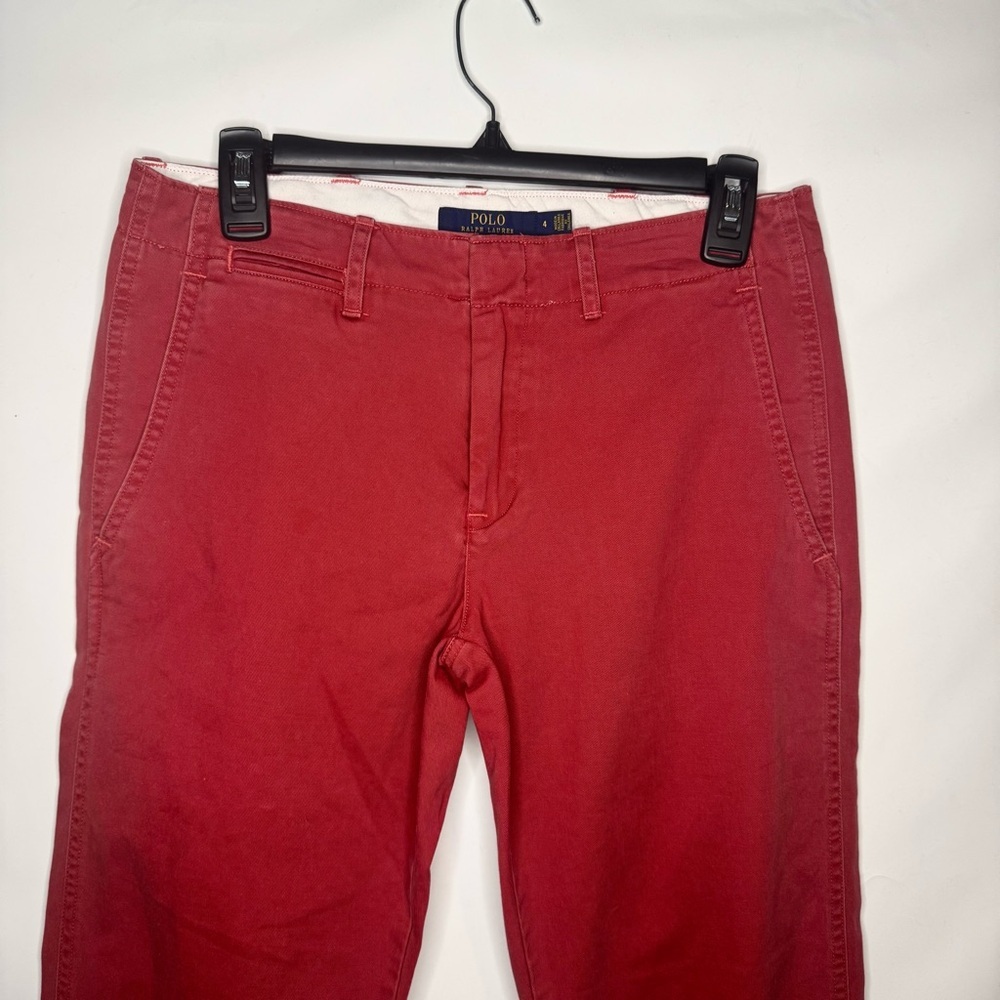 Polo by Ralph Lauren Women’s Red Chino Pants Size 4 - Picture 2 of 7